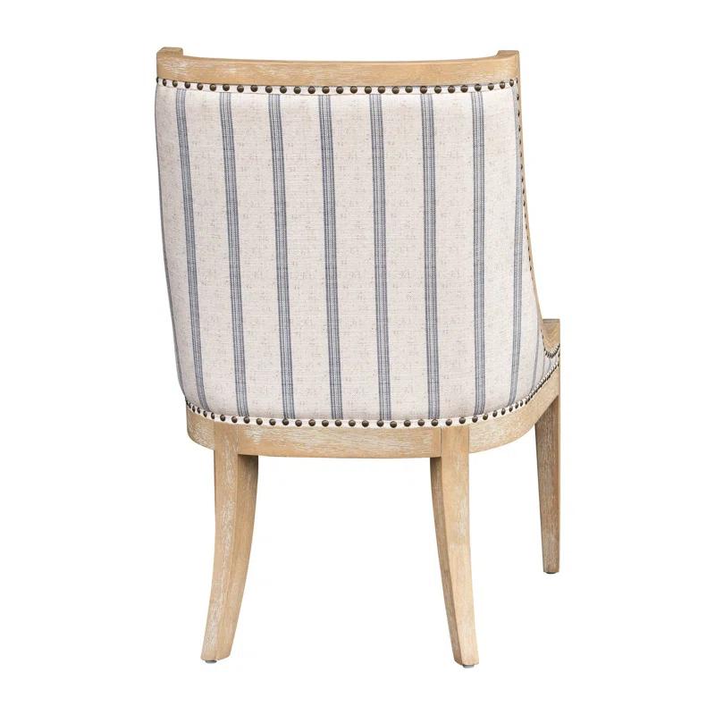 Martha Stewart Martha Stewart Elmcrest Wood Upholstered  Dining Chair with Nailhead Trim