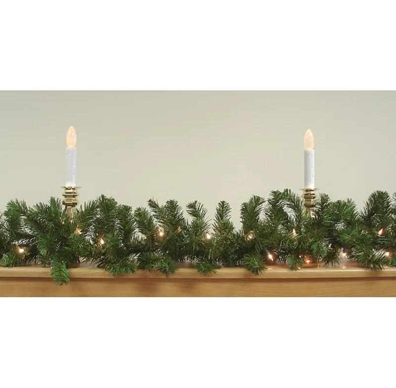 Northlight Seasonal 9' x 10" Pre-Lit Oak Creek Pine Artificial Christmas Garland - Clear Dura-Lit Lights