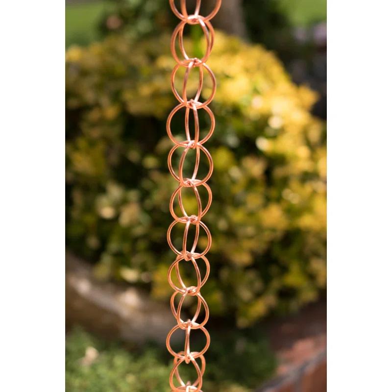Monarch Rain Chains Pure Copper Ring Rain Chain Replacement Downspouts for Gutters