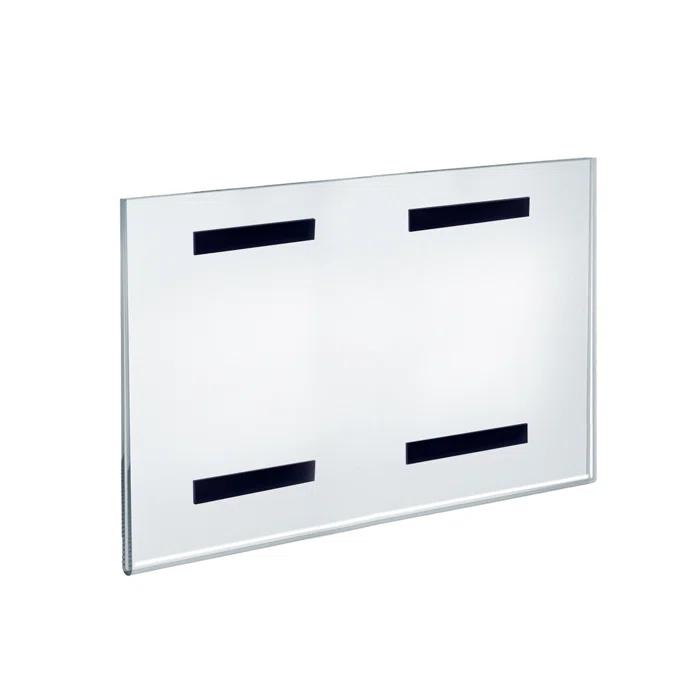 Azar Displays Clear Acrylic Magnet Back Sign Holder Frames 14" W x 11" H - Landscape / Horizontal, 2-Pack (Set of 2)