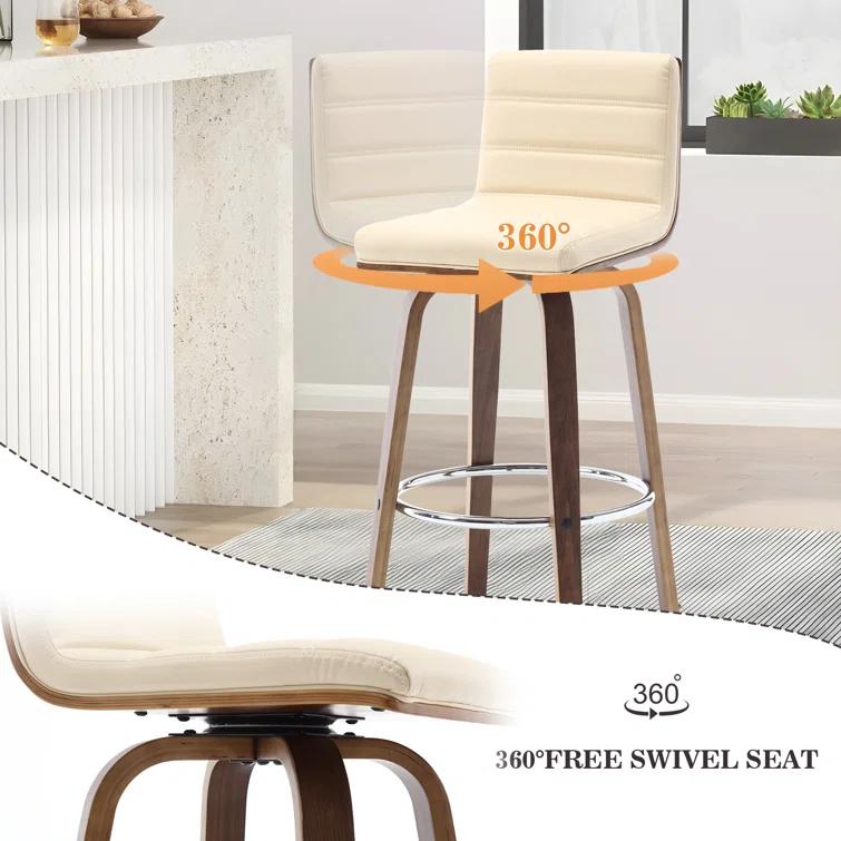 Corrigan Studio® Upholstered Swivel Stool (Set of 2)