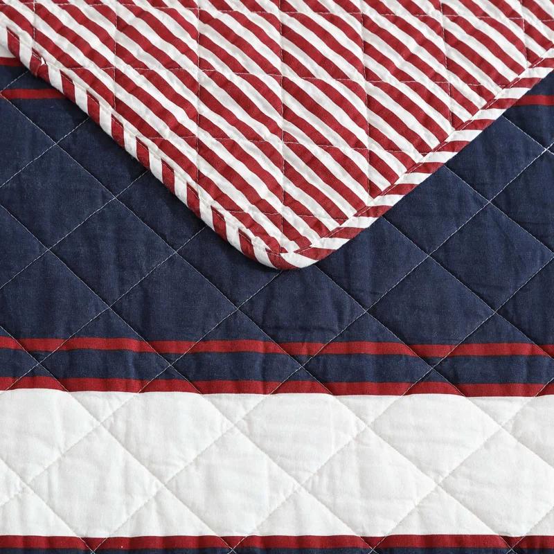 Nautica Prospect Harbor Nautica Wesley Blue Cotton Reversible Quilt Set