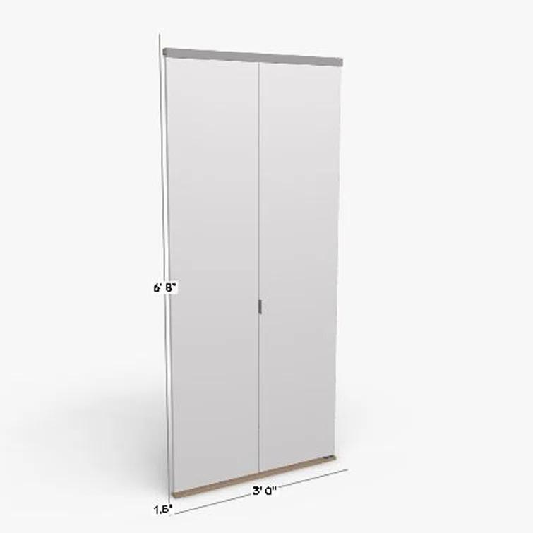 Custom Door and Mirror Flush Manufactured Wood Primed Bi-Fold Door | Wayfair