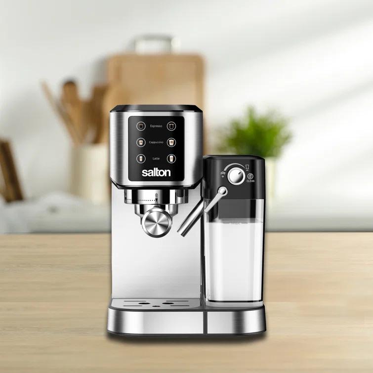 Salton Salton 3-in-1 Espresso, Cappuccino & Latte Machine with Milk Removable Container