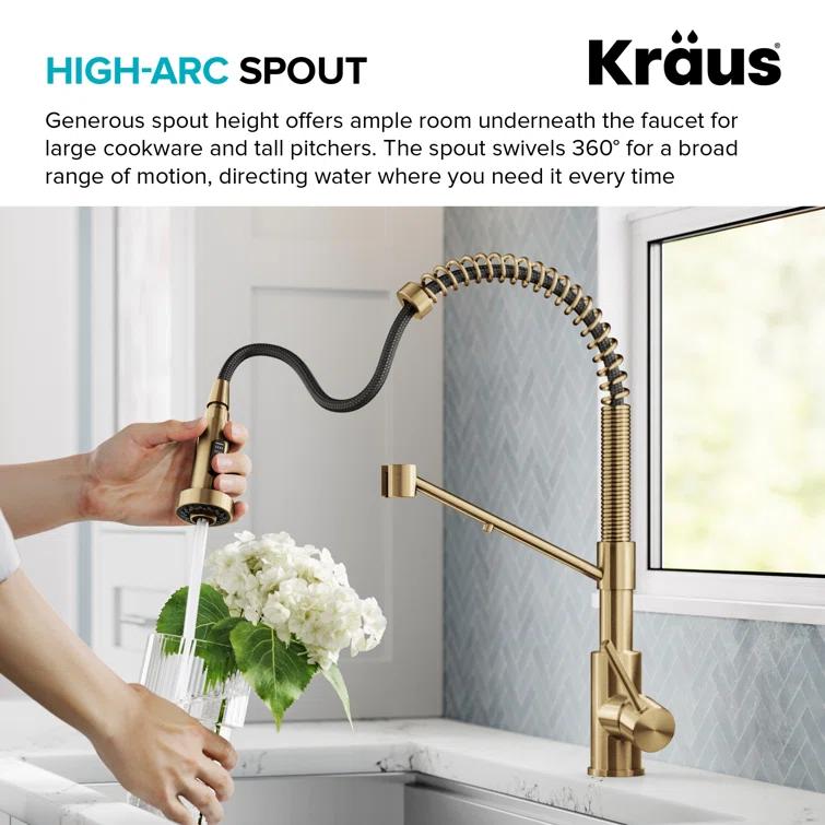 Kraus KRAUS Bolden 2-in-1 Commercial Style Pull-Down Single Handle Water Filter Kitchen Faucet for Reverse Osmosis or Water Filtration System KFF-1610BB