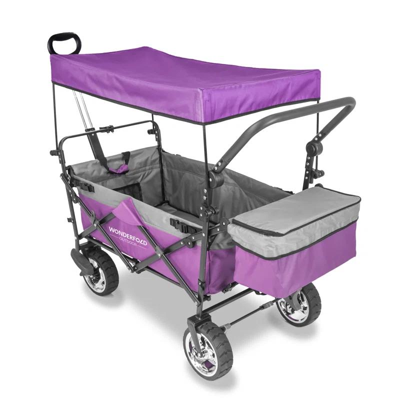 WonderFold Outdoor S4 Push & Pull Folding Wagon With Canopy & Brakes | Wayfair