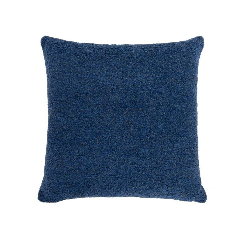 Jennifer Taylor Home Astrid 20" Square Accent Throw Pillow Cover With Feather Insert, Cerulean Blue Boucle