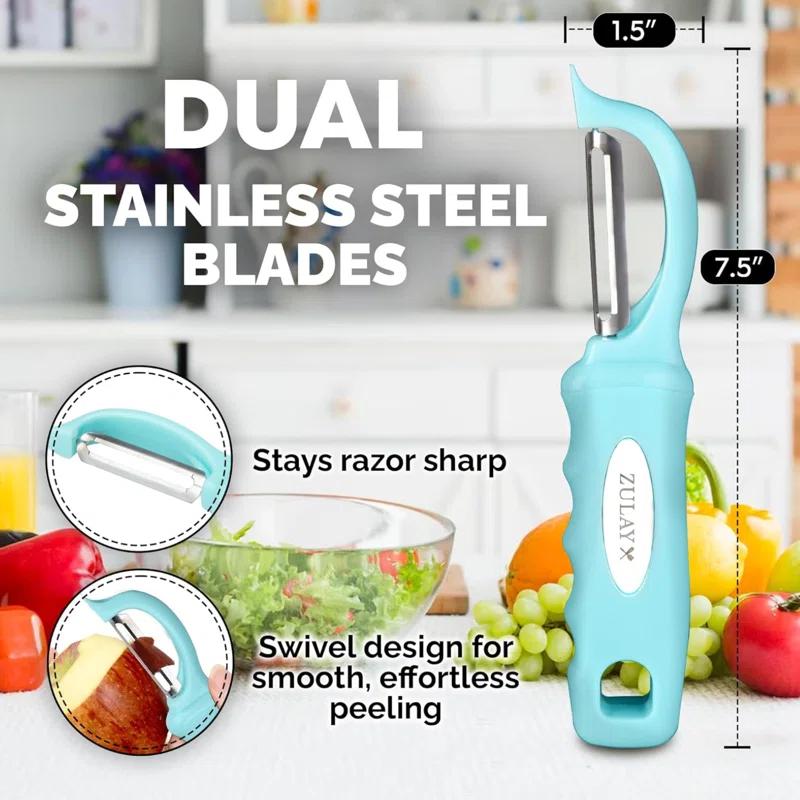 Zulay Kitchen Zulay Kitchen Premium Vegetable Peeler For Kitchen - Swivel Peeler With Razor Sharp Stainless Steel Blades & Strong Ergonomic Handle