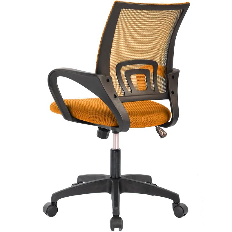 FDW Home Office Chair Mesh Computer Chair with Lumbar Support Armrest Adjustable Mid Back Task Chair for Women Adults, Orange