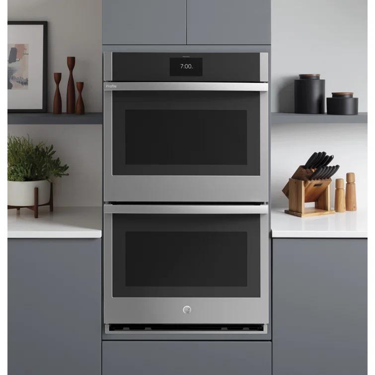 GE Profile™ GE Profile Smart Appliances 29.75" Self-Cleaning Convection Electric Double Wall Oven PTD7000SNSS