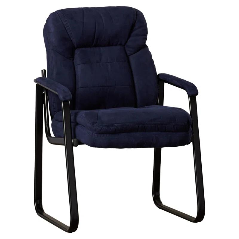 Isla Modern LeatherSoft Executive Side Reception Chair with Sled Base by Flash Furniture