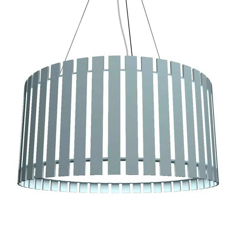Wood Dimmable LED Drum Chandelier
