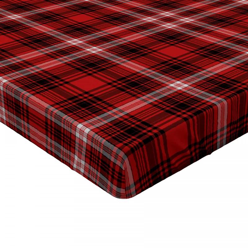Ambesonne Microfiber Plaid Fitted Sheet