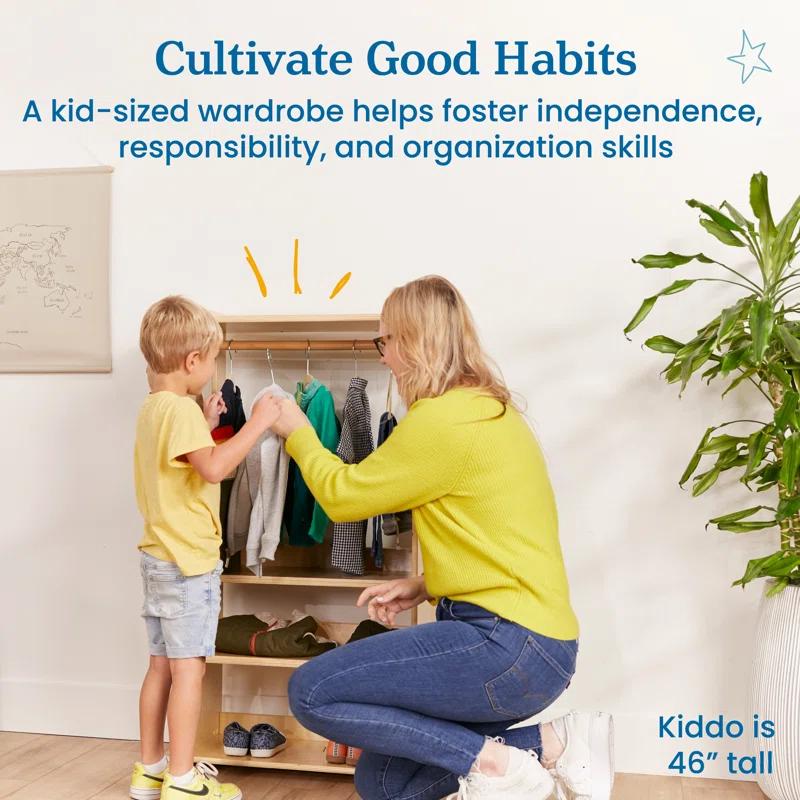 ECR4Kids ECR4Kids TrendiTot Clothing Rack, Natural