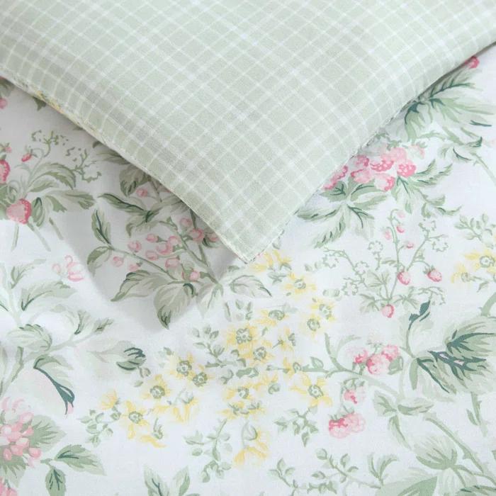 Laura Ashley Laura Ashley Bramble Floral Cotton Reversible Comforter Set