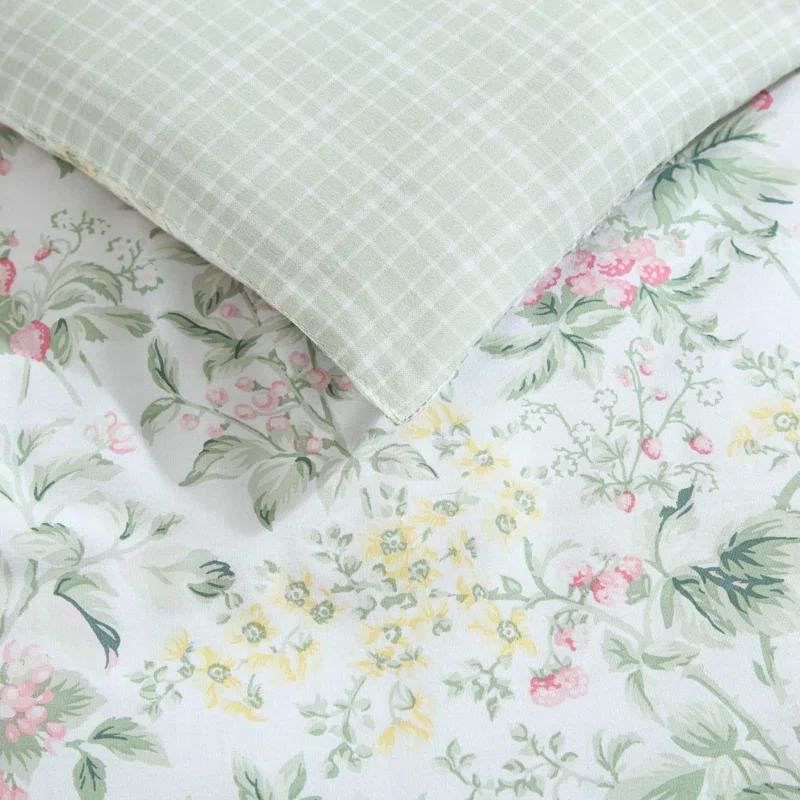 Laura Ashley Laura Ashley Bramble Floral Cotton Reversible Comforter Set