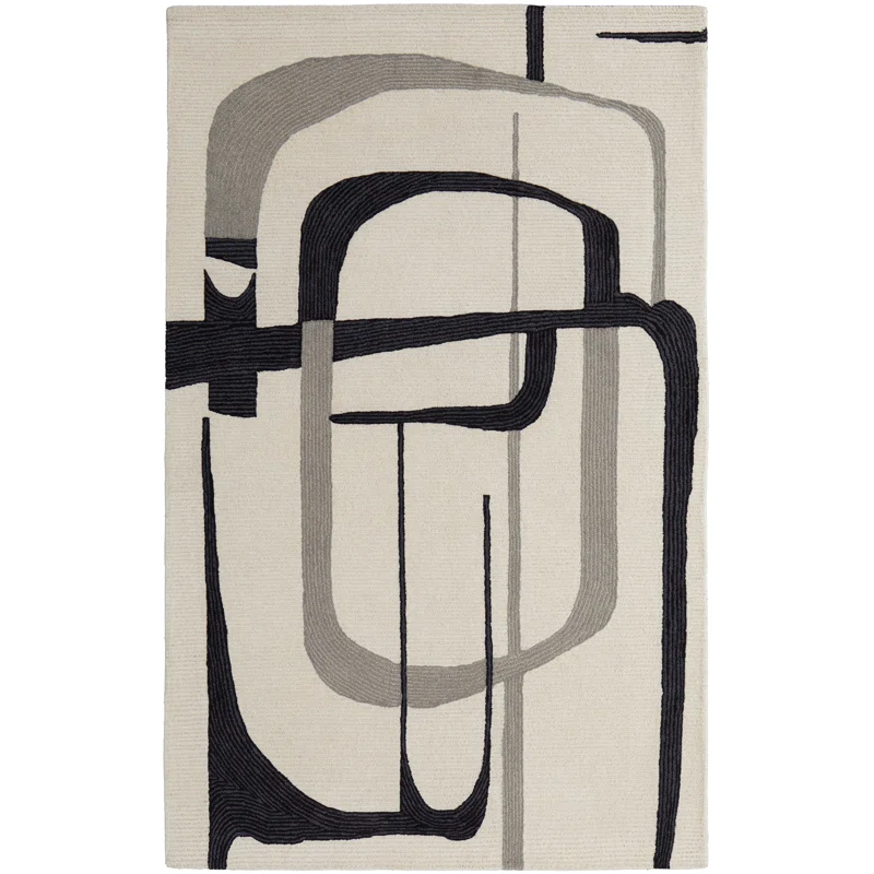 Nobu Architectural Mid-Century Modern Area Rug