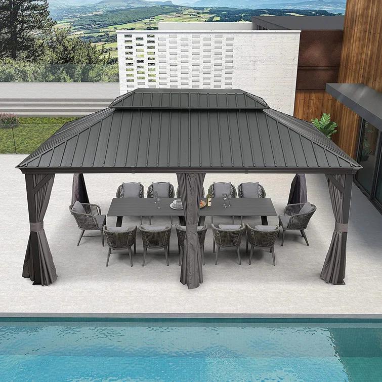 Purple Leaf 18 Ft. W X 12 Ft. D Aluminum Patio Gazebo