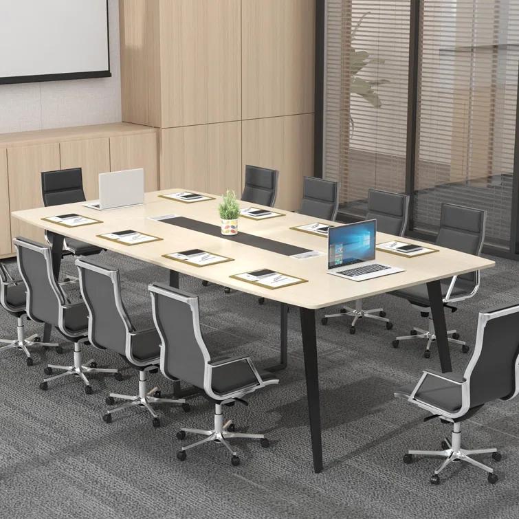 George Oliver Jonti 8 ft Conference Table, 94.49" L X 47.24" W X 29.53" H Meeting Seminar Table With Grommet