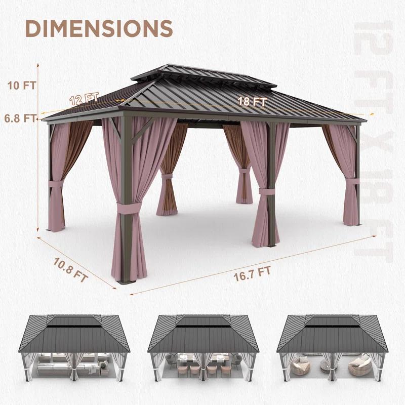 EAGLE PEAK Outdoor Aluminum Frame Hardtop Patio Gazebo
