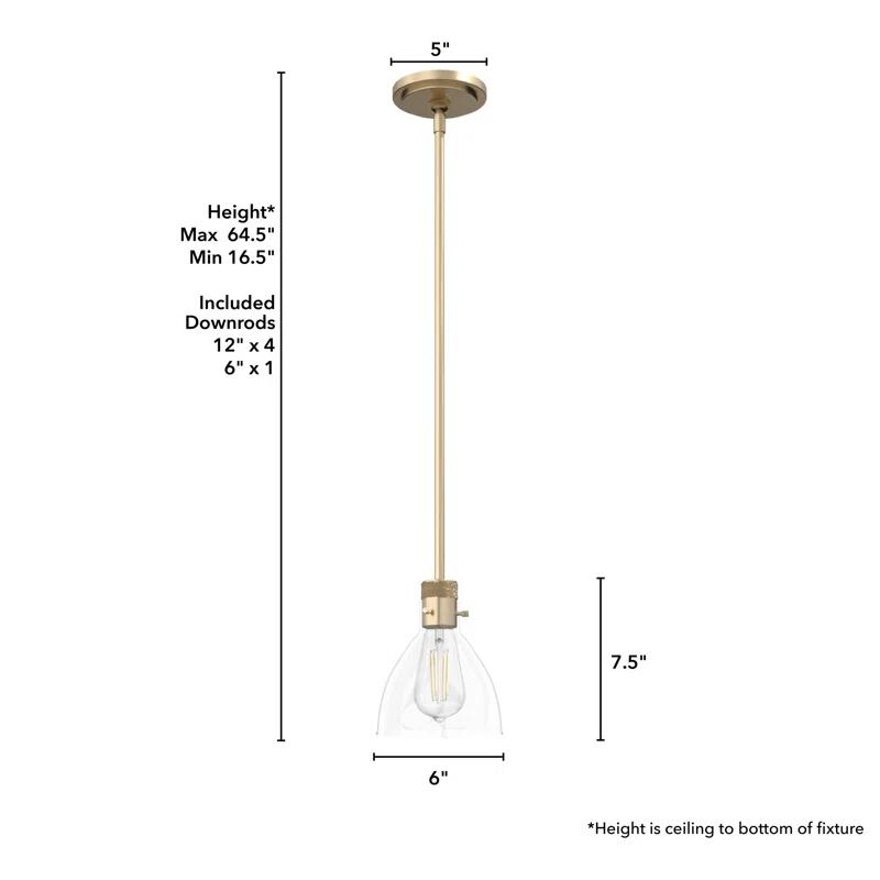 Hunter Fan Van Nuys 1 Light Bell Mini Pendant