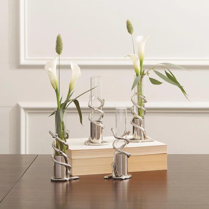Global Views Branch Bud Vase-Nickel
