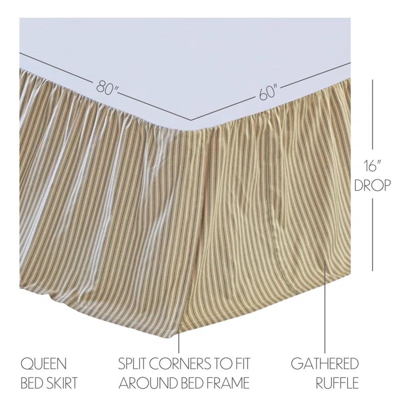 VHC Brands Ozark Ticking Stripe 16" Bed Skirt & Reviews | Wayfair