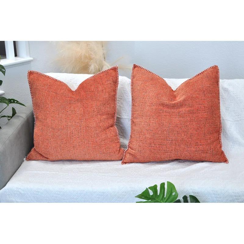 Oveesha Soft Textured Chenille Pillow Covers Set of 2 Cozy Cushion Covers