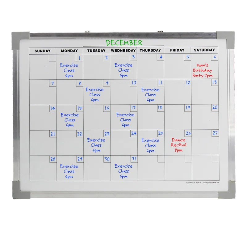 Flipside Products Wall Mounted Magnetic Wall Calendar, 18" x 24"