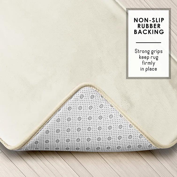 Clara Clark Ultra Soft and Absorbent Memory Foam Bath Rug Set with Non-Slip Backing