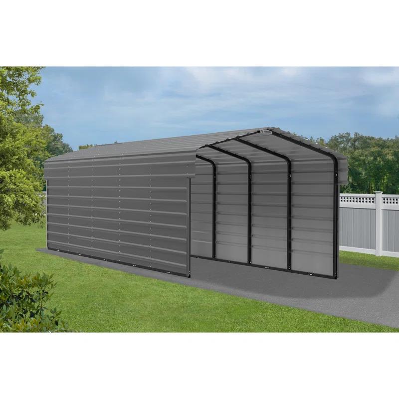 Arrow Arrow Steel Carport with 2 Side Wall Kits, 10X24X07