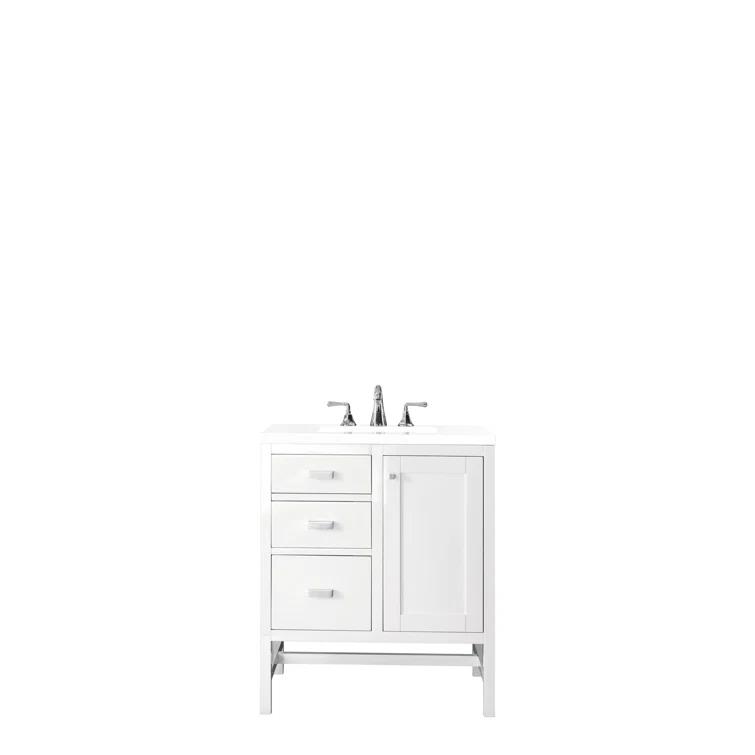 James Martin Vanities Addison 30'' Single Bathroom Vanity with Engineered Quartz Top