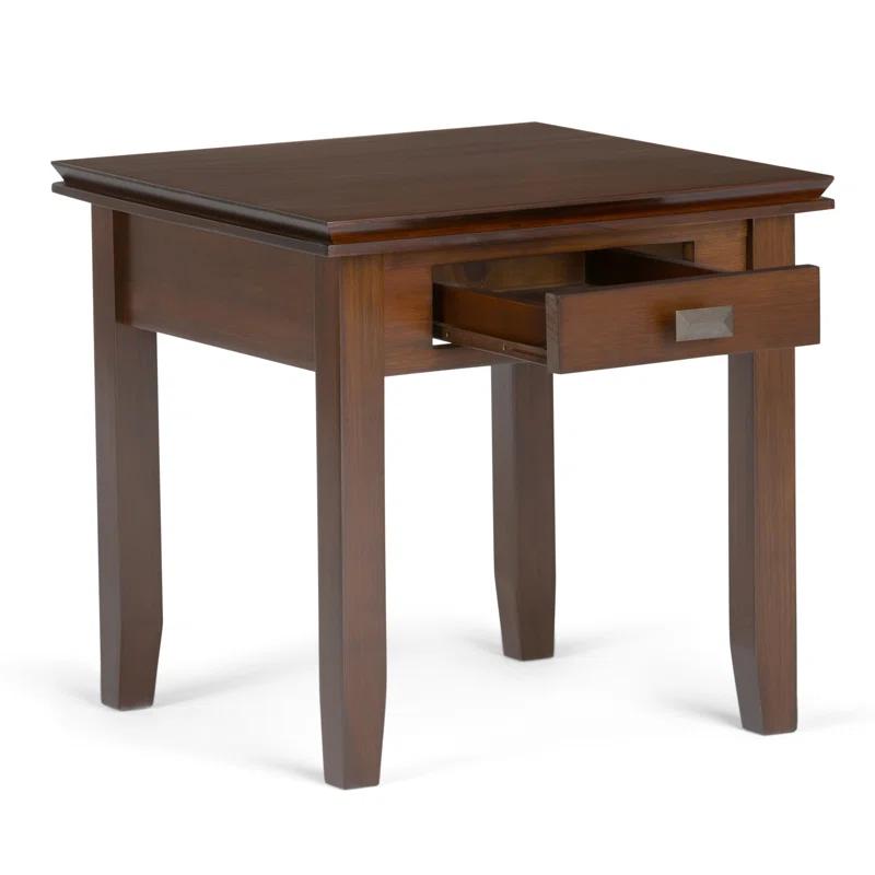 Lark Manor™ Solid Wood Transitional Narrow Side Table with Drawer