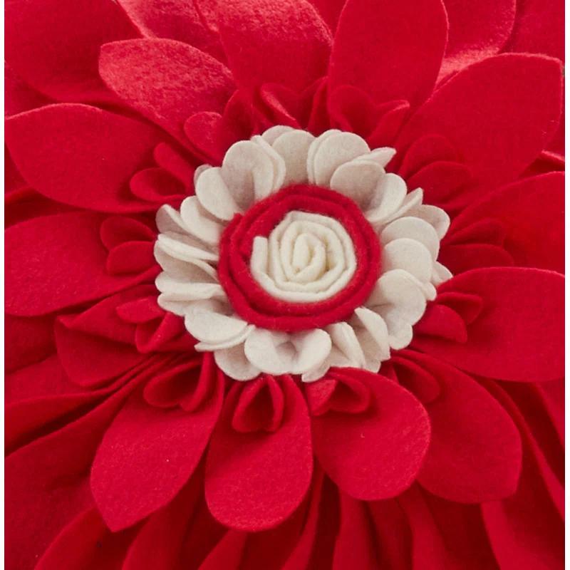 Saro Fleur De Jardin Collection Appliqued Throw Pillow