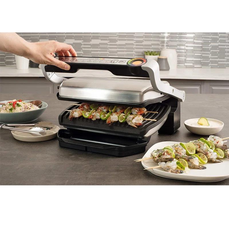 T-fal T-Fal Gc712D54 Stainless Steel Optigrill Plus Grill With Automatic Sensor Cooking Electric Grill- Blemished Packaging With 1 Year Manufacturer Warranty (Refurbished)