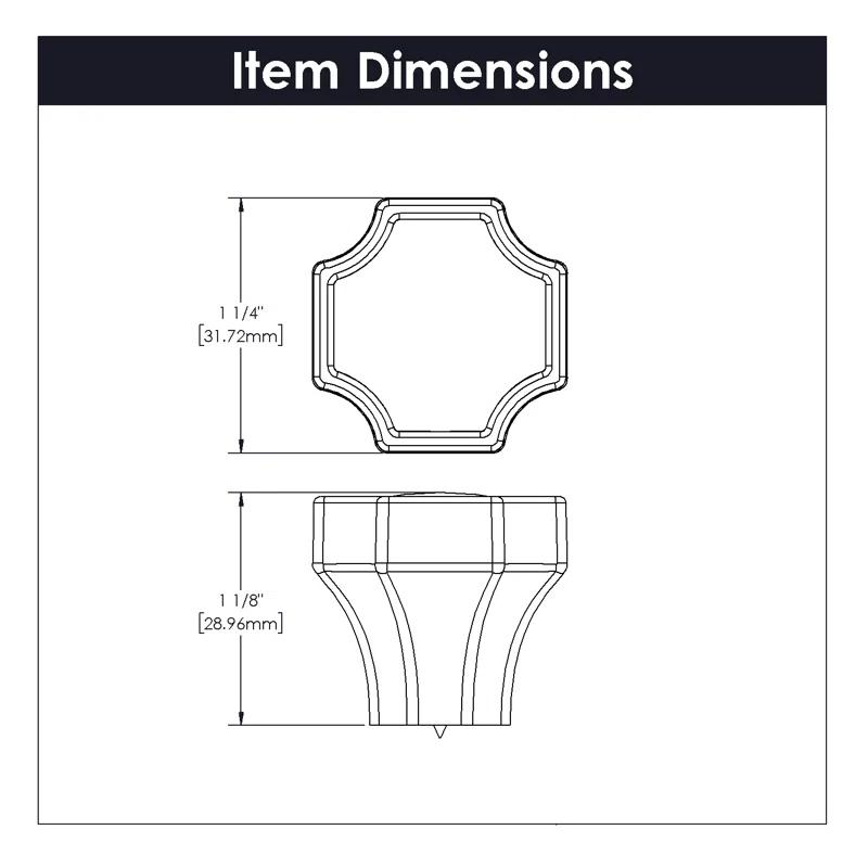 Belwith Keeler Monarch 1.25" Length Square Knob