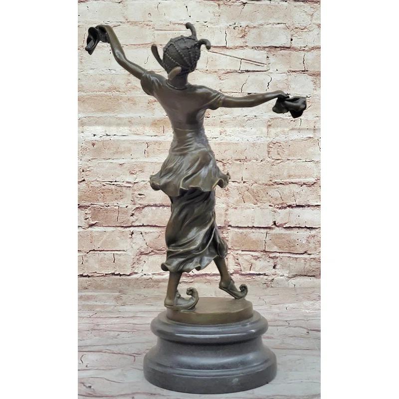 Rosdorf Park Hetal Art Deco Bronze Performer Dancer Girl By Colinet On Marble Base