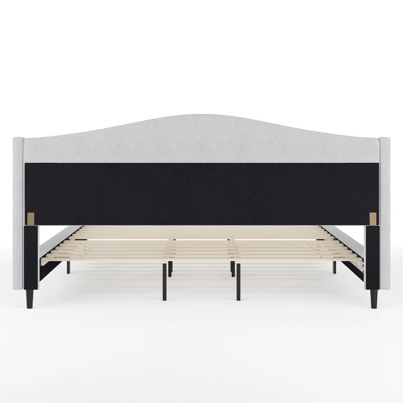 Martha Stewart Martha Stewart Amelia Upholstered Platform Bed With Curved Headboard