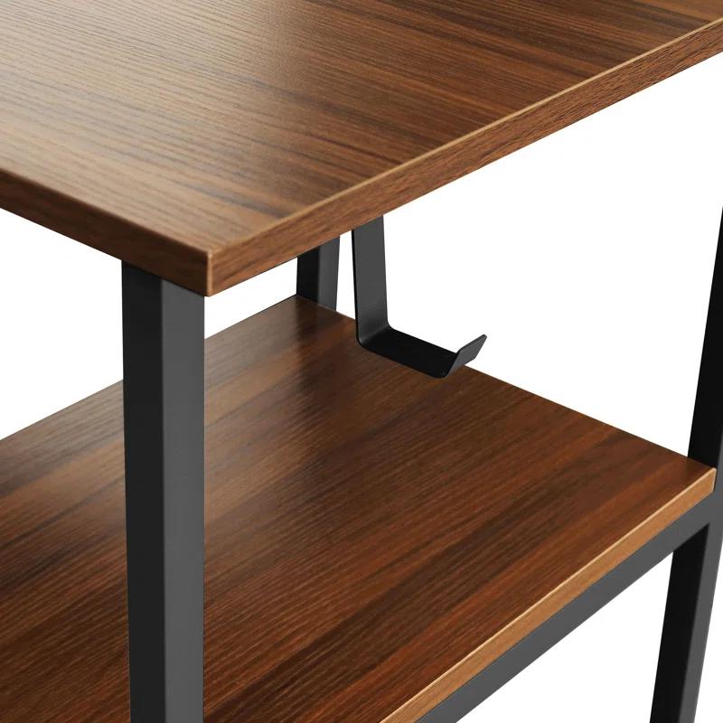 17 Stories Techni Mobili L-Shape Home Office Two-Tone Desk With Storage