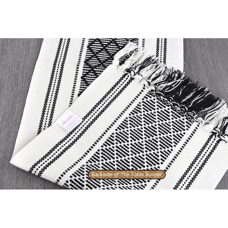 Oveesha Boho Cotton Woven Table Runner With Tassels