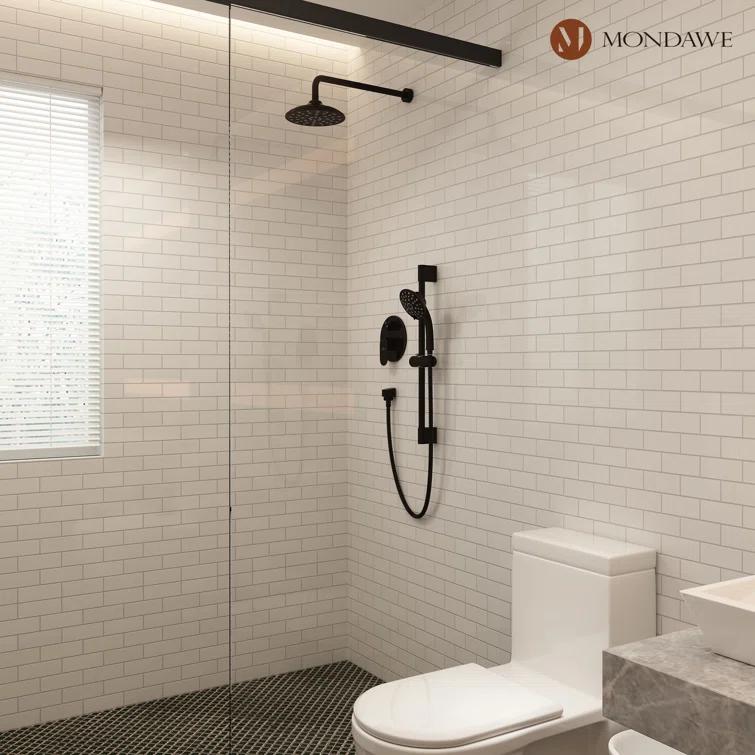 mondawe Calliope Wall Mounted 2-Function Retro Pressure-Balanced Shower System with 3 Setting Handheld MD-A3815-ORB