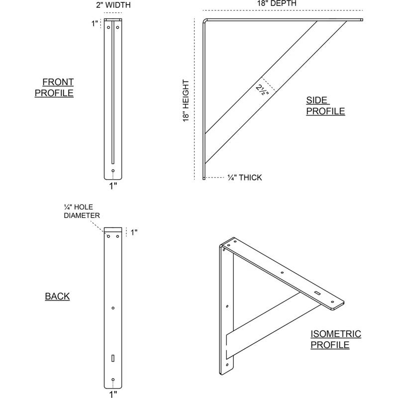 Ekena Millwork Traditional Steel Bracket