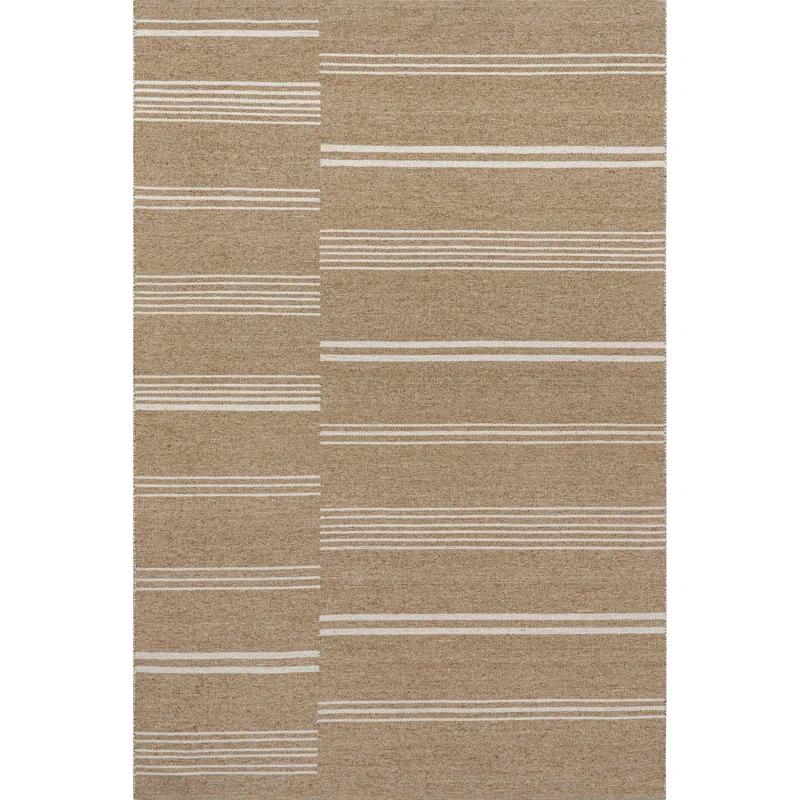 Breakwater Bay Amariana Reversible Striped Wool Area Rug