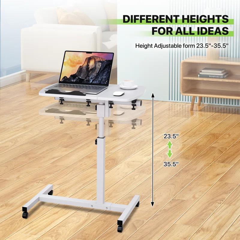 Bring Home Furniture Lifting Computer Desk, Multifunctional Standing Table, Laptop Cart with Mouse Pad for Small Spaces