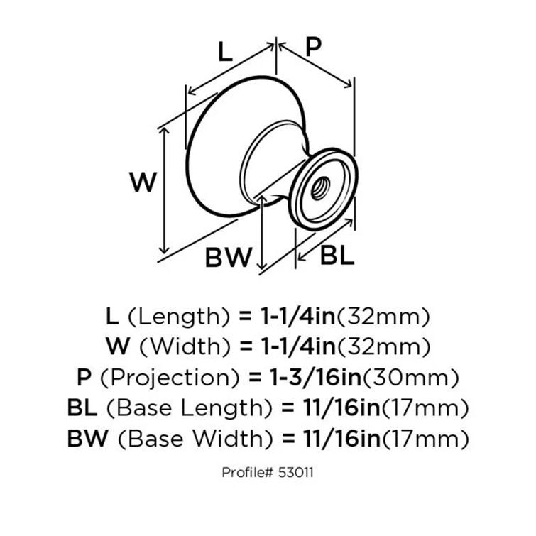 Amerock Allison 1 1/4" Diameter Mushroom Knob