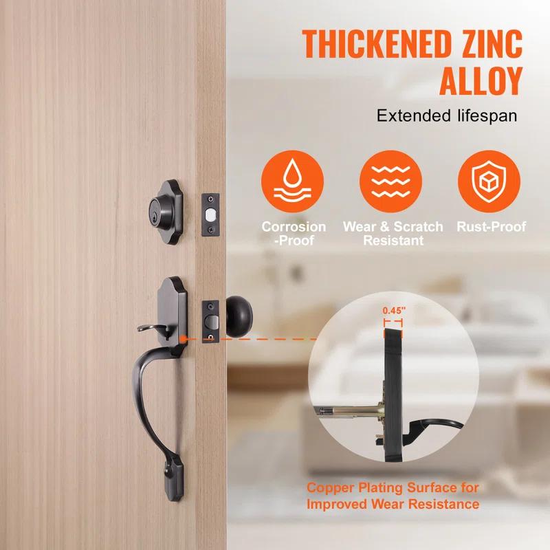Front Door Handle and Deadbolt Set