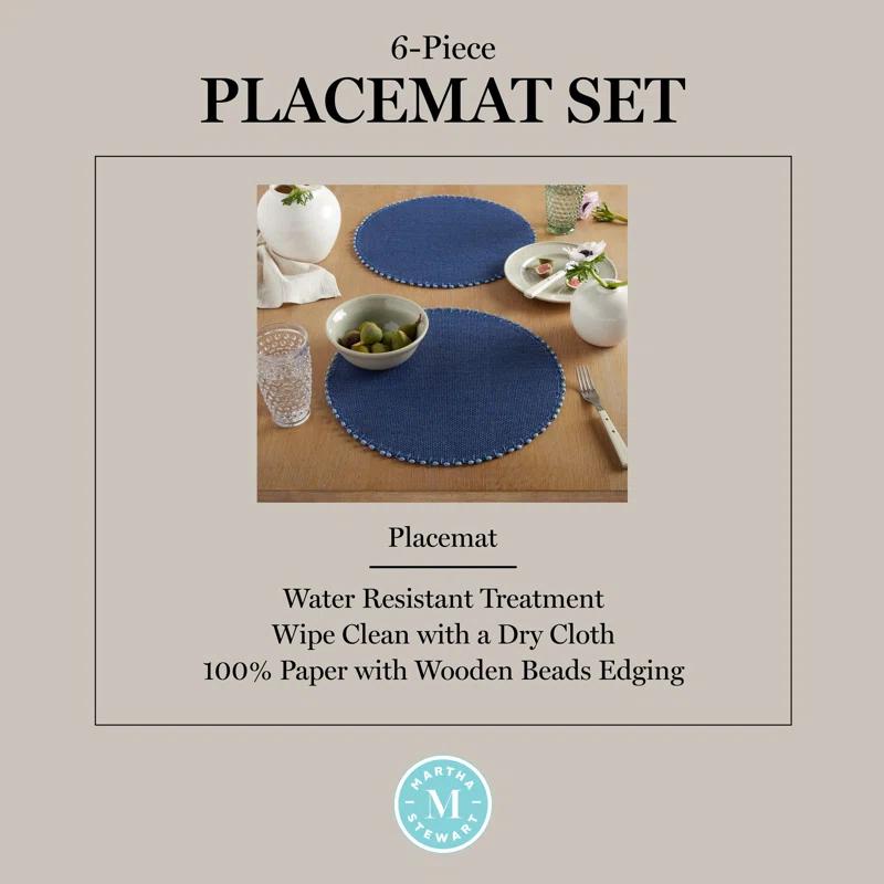 Martha Stewart Woven Water Resistant Lindos Placemat (Set of 6)