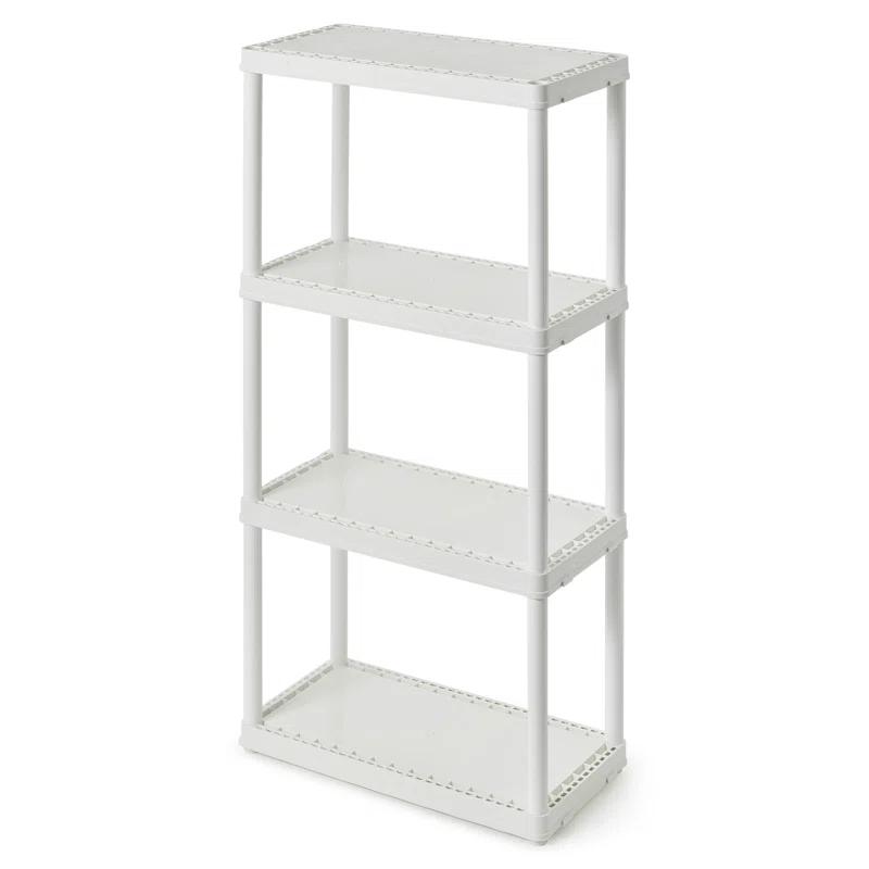 Gracious Living 4 Shelf Fixed Height Solid Light Duty Home Storage Unit