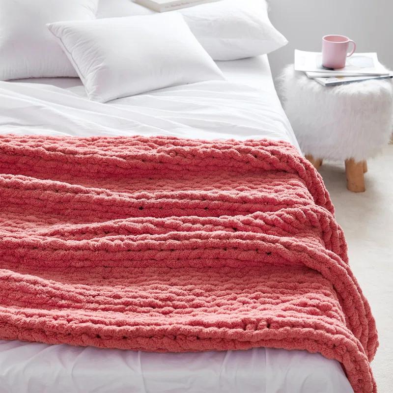 Byourbed Cozy Potato Chunky Knit Oversized Luxury Throw Blanket