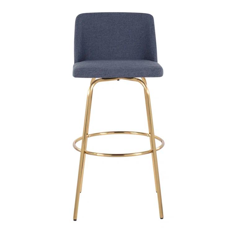 LumiSource Toriano Swivel Upholstered Counter Stool with Metal Frame (Set of 2)